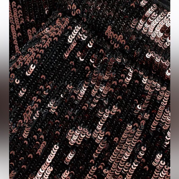 Express High Waisted Sequin Wide Leg Pant bronze women’s NEW 0 short - Picture 5 of 7